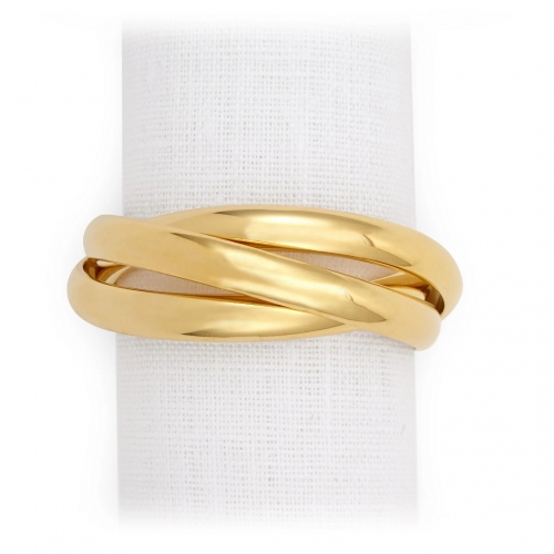 Three-Ring Gold Plated Napkin Rings
